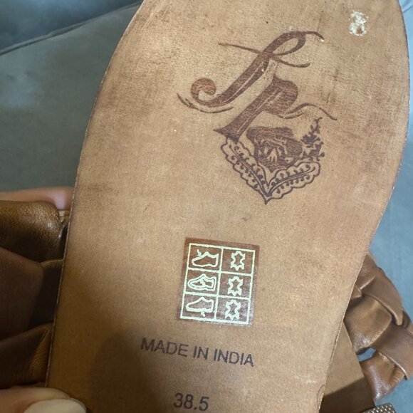 Free People Leather river Woven Slide Sandals Brown – Women’s Size 8/ 38.5 - Picture 7 of 10